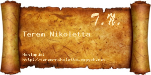 Terem Nikoletta névjegykártya