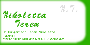 nikoletta terem business card